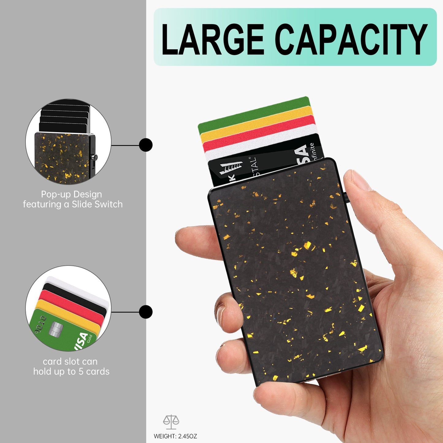 *TOYFID Best Mens Forged Carbon Fiber Wallet with Airtag Holder & Expansion Board