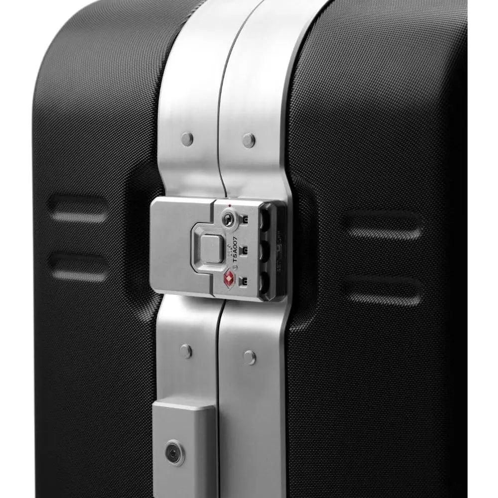 21" Hardside Carry-On Luggage — 360° Spinner Wheels, TSA Lock, Laptop Compartment, Silver/Black