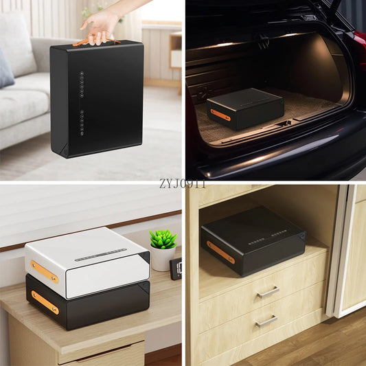 Fingerprint Storage Box Password Safe Jewelry Box Valuables Remote Password Unlocking Portable Safe