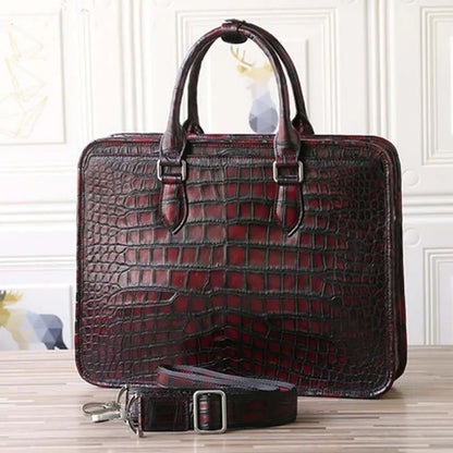 Heimanba new manual Brush color crocodile Men bags male handbag crocodile leather men briefcase business