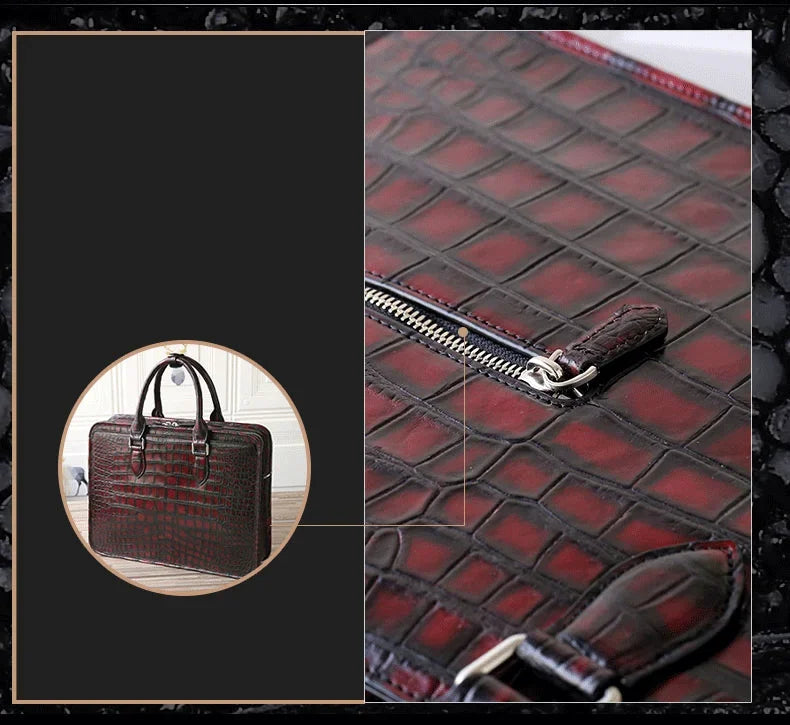 Heimanba new manual Brush color crocodile Men bags male handbag crocodile leather men briefcase business