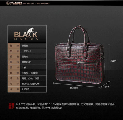 Heimanba new manual Brush color crocodile Men bags male handbag crocodile leather men briefcase business