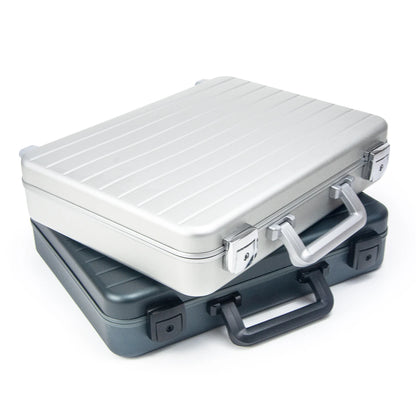 Portable Full Aluminum Travel Jewelry Boxes Safely Locked Carrying Cases Elegant Briefcase Style for Beauty & Jewelry Storage
