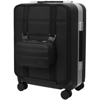21" Hardside Carry-On Luggage — 360° Spinner Wheels, TSA Lock, Laptop Compartment, Silver/Black