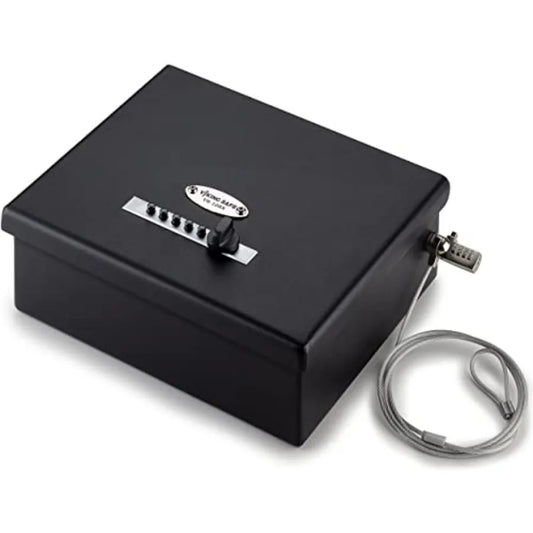 VS-12LSX Heavy Duty Mechanical Simplex Lock Two Gun Safe 2 Handgun Capacity Pistol with Security Cable Lock