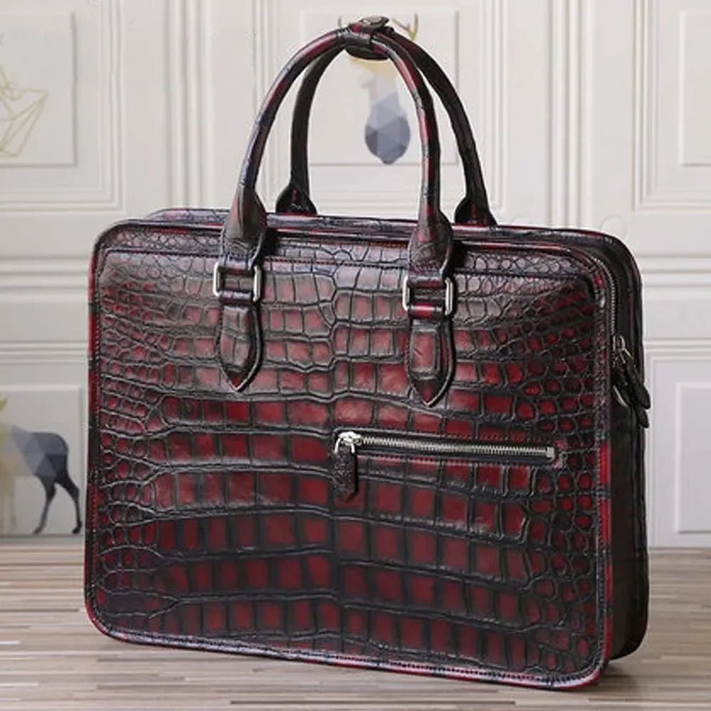 Heimanba new manual Brush color crocodile Men bags male handbag crocodile leather men briefcase business