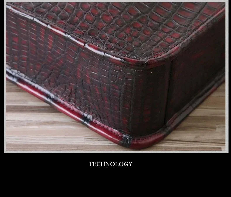Heimanba new manual Brush color crocodile Men bags male handbag crocodile leather men briefcase business
