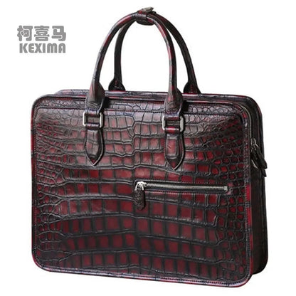 Heimanba new manual Brush color crocodile Men bags male handbag crocodile leather men briefcase business