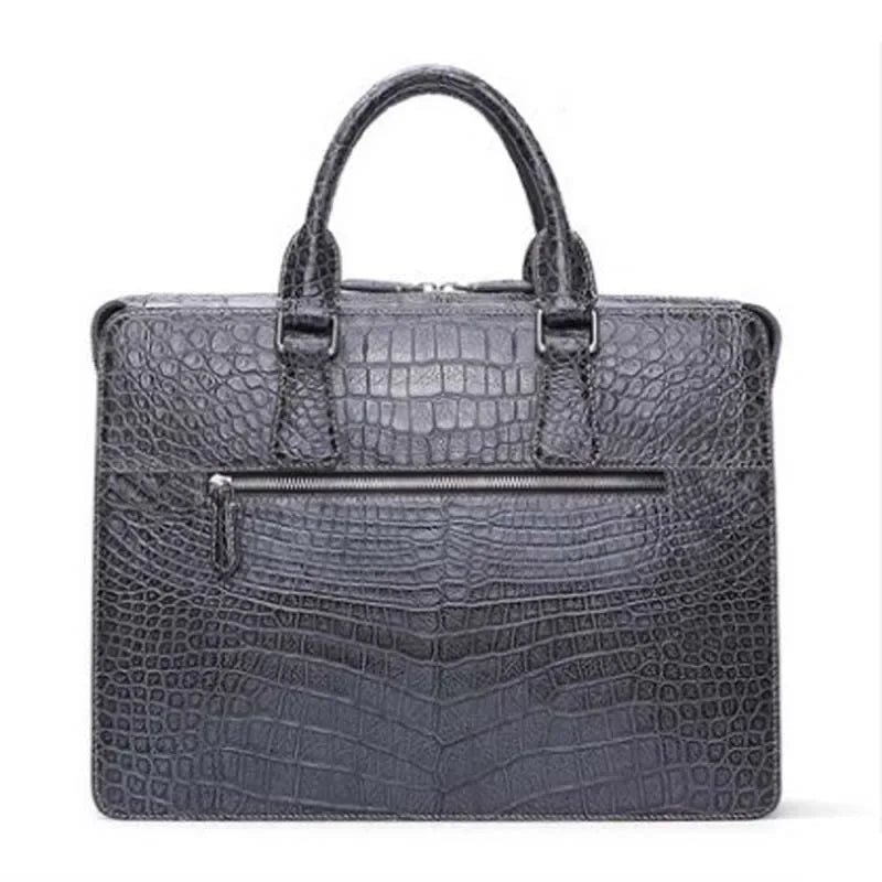 GOTHIQUE Girard GT8019 — Genuine Crocodile Belly Skin Men’s Handbag with Goatskin Lining