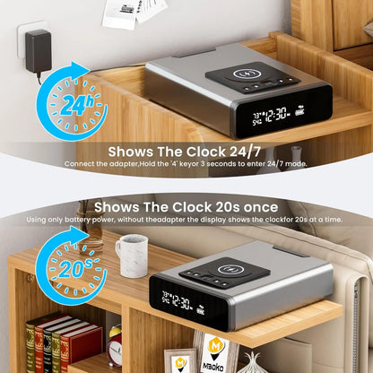 Biometric Pistol Safe — Fingerprint + PIN Access, 12-Hour Clock Display, Wireless Connectivity