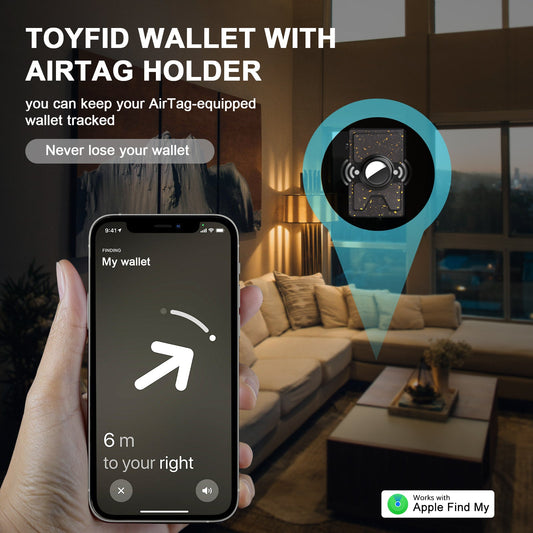 *TOYFID Best Mens Forged Carbon Fiber Wallet with Airtag Holder & Expansion Board