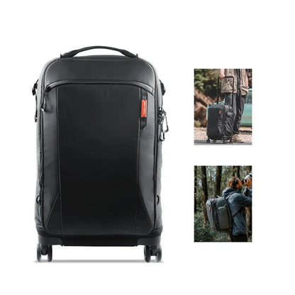 2-in-1 Outdoor Trolley Case Backpack Expandable Black