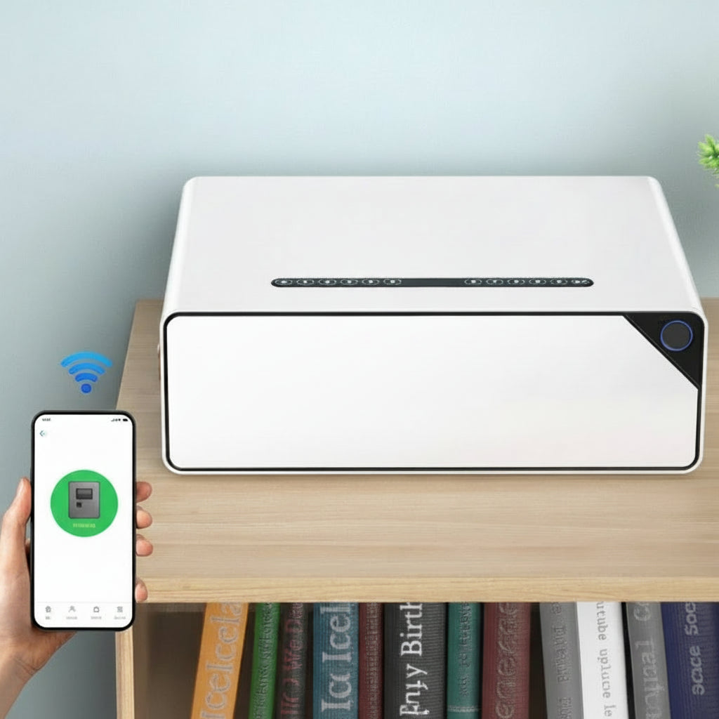 Biometric Fingerprint Portable Safe & Jewelry Box with Password & Remote Access