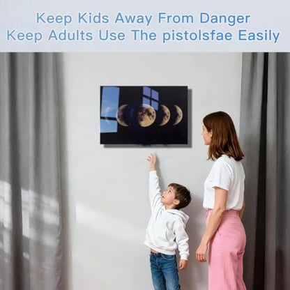 Biometric Hidden Wall Gun Safe — Fits 2 Pistols, Quick Access, Movable Bracket & Magazine Storage