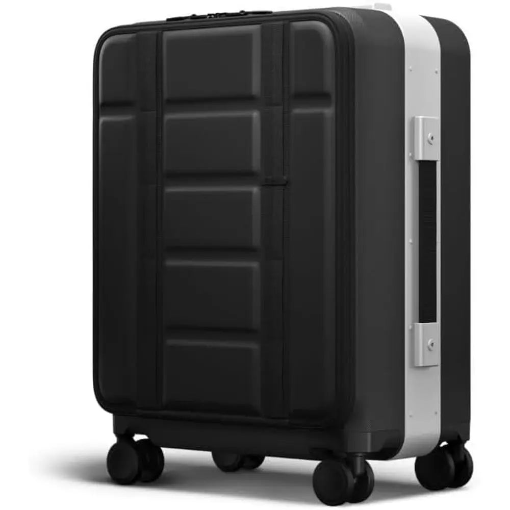 21" Hardside Carry-On Luggage — 360° Spinner Wheels, TSA Lock, Laptop Compartment, Silver/Black