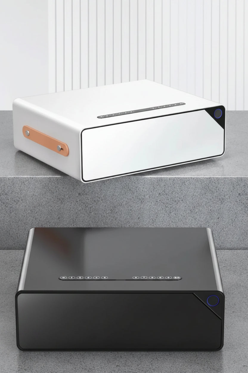 Biometric Fingerprint Portable Safe & Jewelry Box with Password & Remote Access
