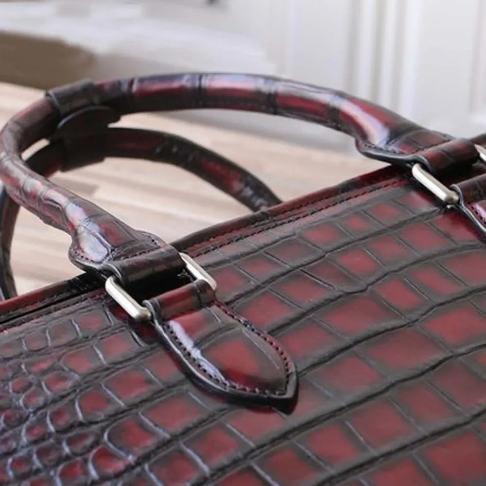 Heimanba new manual Brush color crocodile Men bags male handbag crocodile leather men briefcase business