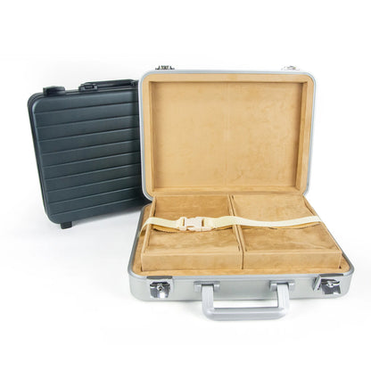 Portable Full Aluminum Travel Jewelry Boxes Safely Locked Carrying Cases Elegant Briefcase Style for Beauty & Jewelry Storage