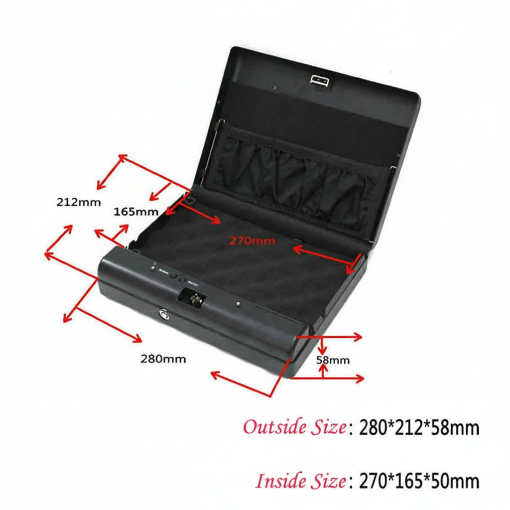 *2023 Electron Password Safe Box Solid Portable Password Fingerprint Pistol Safe Car Office Anti-Theft All-Steel Mini Fuse box