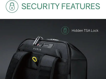 Korin FlipPack 180° Foldable Anti-Theft Laptop Backpack — 16 in, Water-Resistant