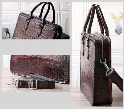 Heimanba new manual Brush color crocodile Men bags male handbag crocodile leather men briefcase business