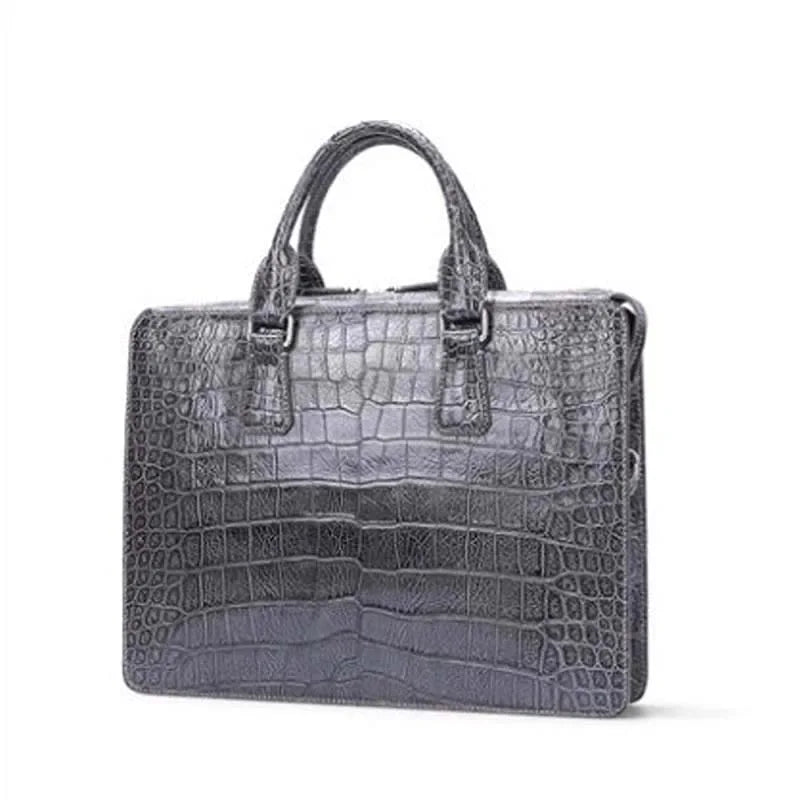 GOTHIQUE Girard GT8019 — Genuine Crocodile Belly Skin Men’s Handbag with Goatskin Lining