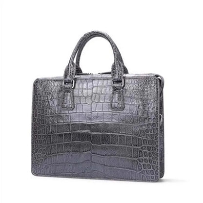 GOTHIQUE Girard GT8019 — Genuine Crocodile Belly Skin Men’s Handbag with Goatskin Lining