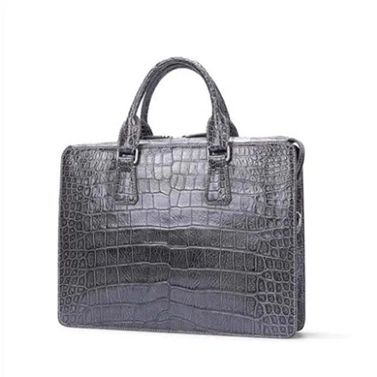 GOTHIQUE Girard GT8019 — Genuine Crocodile Belly Skin Men’s Handbag with Goatskin Lining